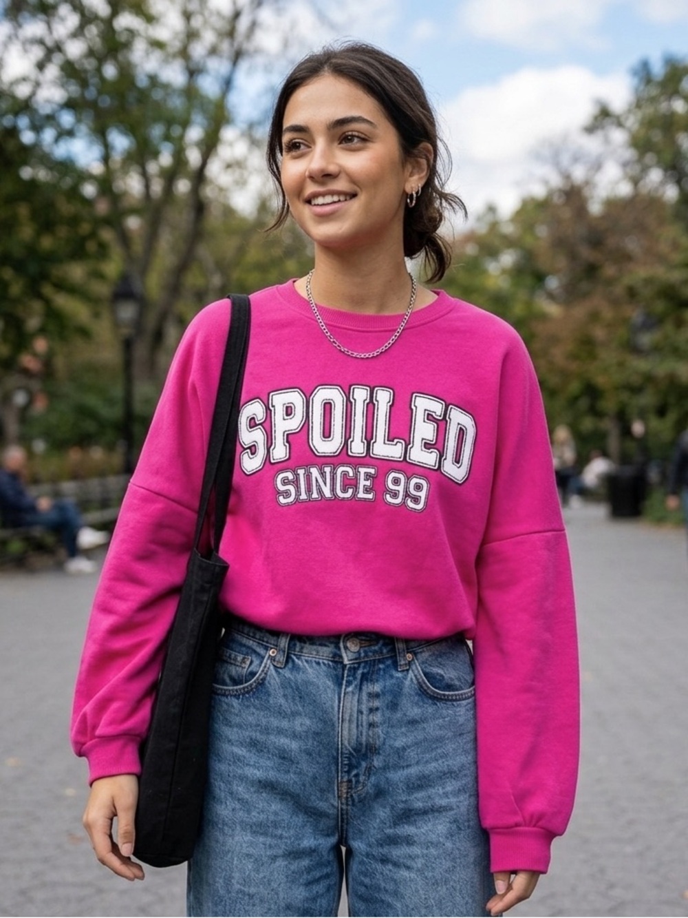 Rue21 Fuchsia 'Spoiled Since 99' Oversized Sweatshirt